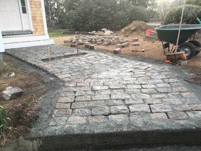 Custom stone walkway